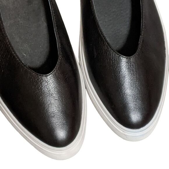 J/Slides Gwen black leather platform slip on sneaker loafer size 11M - Picture 9 of 10